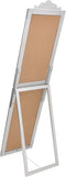 vidaXL - Spiegel - vrijstaand - 45x180 - cm - wit - zilverkleurig