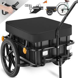 tectake® CargoXpress - Fietskar 2-in-1 - Bagagekar en Duwwagen - Belastbaar tot 50kg