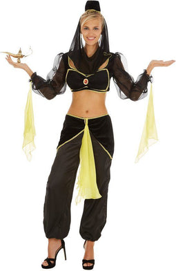 dressforfun - buikdanseres kostuum 1001 nacht S - fluweel satijn tule