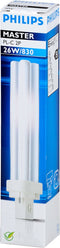 Philips MASTER PL-C / DULUX D D/E - 26W - 830 Warm Wit 2 Pin - Fitting: G24d-3 - 17CM