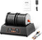 Rock Tumbler Machine, 8 lbs Large Capacity Dual Barrels Rock Polishing Machine, 9 Speed Settings 9-D