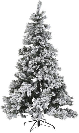 Kerstboom DKD Home Decor Wit Groen Metaal Polyethyleen Besneeuwd 130 x 130 x 218 cm