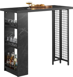 SoBuy FWT100-SCH - Bartafel - 3 Planken - Zwart