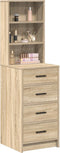 vidaXL - Highboard - Sonoma - Eik - 40x41x135 - cm - Geperst - Hout