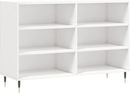 vidaXL - Dressoir - 103,5x35x70 - cm - bewerkt - hout - hoogglans - wit