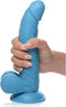 POP 7.5 Dildo with Balls - Blue