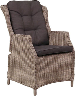 DARWIN ADJUSTABLE DINING CHAIR - RATTAN MIXED BROWN - ROYAL DARK GREY