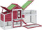 vidaXL - Kippenhok - 186,5x58,5x113 - cm - massief - grenenhout - rood