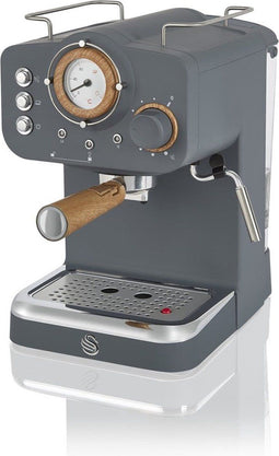 Swan Nordic Retro Espressomachine - Grijs - Espresso, Koffie & Cappuccino