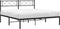 vidaXL - Bedframe - met - hoofdbord - metaal - zwart - 135x190 - cm