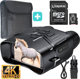 FAVE® professionele nachtkijker – Met infrarood – Warmtebeeld – Verrekijkers – Nightvision – Voor volwassene – Kinderen – Monokijker – Compact – Nachtzicht – 4K – 36MP – 64GB SD kaart – 300 Meter