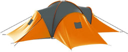 vidaXL - Tent - 9-persoons - stof - grijs - en - oranje