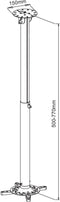 Manhattan Projector - Universele Plafondbeugel - 57-82 cm hoogte max 20 kg - Zilver