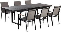 VALCANETTO/ BUSSETO - Tuinset voor 6 - Zwart - Aluminium