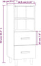 vidaXL - Dressoir - 34,5x34x90 - cm - bewerkt - hout - zwart