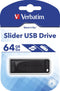 Verbatim Slider - USB-stick 64GB - Intrekbaar schuifmechanisme - Zwart