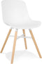 Alterego Gladys - Witte Designer Stoel - Natuurlijke Houten Poten - 55x48x81cm