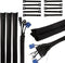 Kabel organiser set - 10 x Kabelgoot en 20 x kabelbinders, Kabel management, Thuis en kantoor bureau - Kabelbeschermer, Kabelhoes, Kabelhouder, Kabelsok - Zwart - ACROPAQ