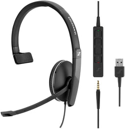 Sennheiser SC 135 - Headset - USB aansluiting 3.5mm jack flexibele microfoon arm - Zwart