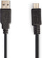 Nedis CCGP60540BK20 - USB A naar USB 2.0 micro - 200 cm - Zwart