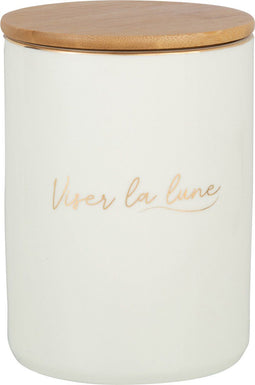 J-Line voorraadpot 'Viser La Lune' - porselein - wit/goud