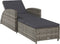 vidaXL - Ligbed - met - donkergrijs - kussen - poly - rattan - grijs