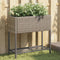 vidaXL - Plantenbakken - met - schap - 2 - st - 70x28x70 - poly - rattan - grijs
