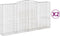 vidaXL - Schanskorven - 2 - st - gewelfd - 400x50x200/220 - cm - ijzer