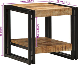 vidaXL - Koffietafel - 40x50x38 - cm - Massief - Ruw - Mango - Hout