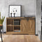SoBuy FSB60-BR - Onderkast - Bruine Buffetkast met Schuifdeur en Wielen - 120 x 40 x 70 cm