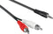Nedis - Stereo-Audiokabel - 3,5 mm Male naar 2x RCA Male - Vernikkeld - 15 m - Zwart