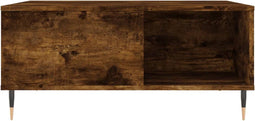 vidaXL - Salontafel - 80x80x36,5 - cm - bewerkt - hout - gerookt - eikenkleurig