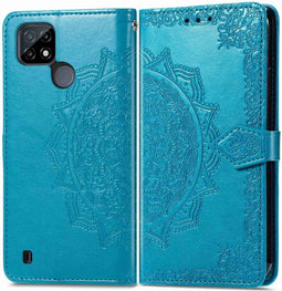 iMoshion Hoesje Geschikt voor Realme C21 Hoesje Met Pasjeshouder - iMoshion Mandala Bookcase - Turquoise