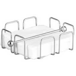 Servetten houder 19x19x6.5cm verchroomd