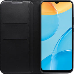 OPPO A15 - Book Case - Voorflap met pasjeshouder - Zwart