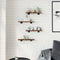 vidaXL - Wandschappen - 4 - st - 40x10x1,5 - cm - bewerkt - hout - gerookt - eikenkleur