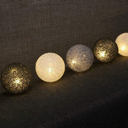 LED Cotton Balls Fairy Lights, 3.3 m, Pack of 20