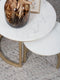 Salontafel Jasmin Marmer - Set van 2 Klein - Wit/Goud