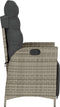 vidaXL - Tuinstoelen - 2 - st - verstelbaar - met - voetensteun - poly - rattan - grijs