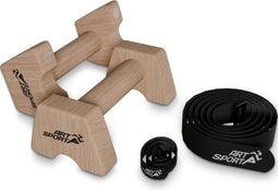 Houten opdrukstangen - Push-upbar - Stevige ondersteuning voor push-ups en dips - Natuurlijk (2 stuks)