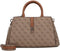 GUESS Zamira Luxury Satchel - Handtas met rits en schouderriem - Lichtbruin