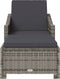 vidaXL - Ligbed - met - donkergrijs - kussen - poly - rattan - grijs