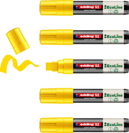 edding 52 EcoLine - lakmarker - brede beitelpunt 4-15 mm - geel (5 stuks)