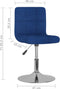 vidaXL - Eetkamerstoel - draaibaar - stof - blauw