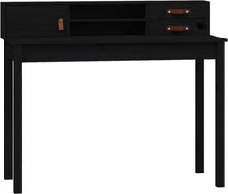 vidaXL - Bureau - 110x50x93 - cm - massief - grenenhout - zwart