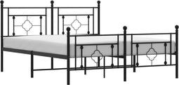vidaXL - Bedframe - met - voetbord - zonder - matras - metaal - zwart - 160x200 - cm