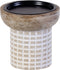 Kaarshouder 10,5 x 10,5 x 25 cm Wit Mangohout (3 Stuks)