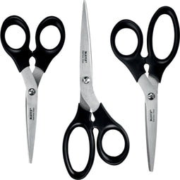 Leitz Roestvrijstalen Scharenset - 165/185/200 mm - met Ergonomische Handgreep - Zwart