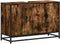 vidaXL - Wastafelkast - 90x33x60 - cm - bewerkt - hout - gerookt - eikenkleurig