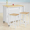 SoBuy Kookeiland op Wielen - 100 x 60 x 94 cm - Hout Composiet - Wit - 4 Zwenkwielen Handdoekhouder